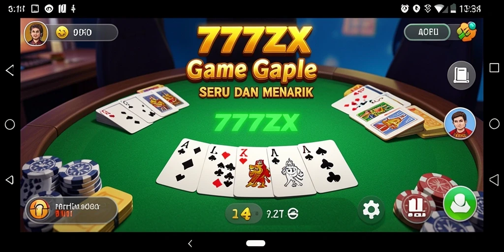 Screenshot gameplay 777ZX menampilkan suasana Gaple yang seru.