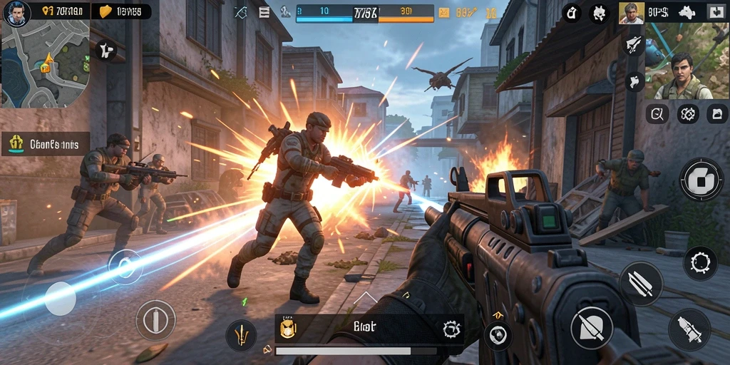 Screenshot menampilkan aksi seru dalam gameplay TPS 8768.