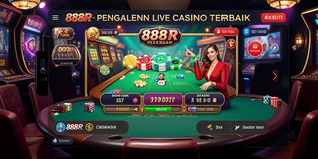 Tampilan utama gameplay Live Casino di 888R dengan dealer profesional.