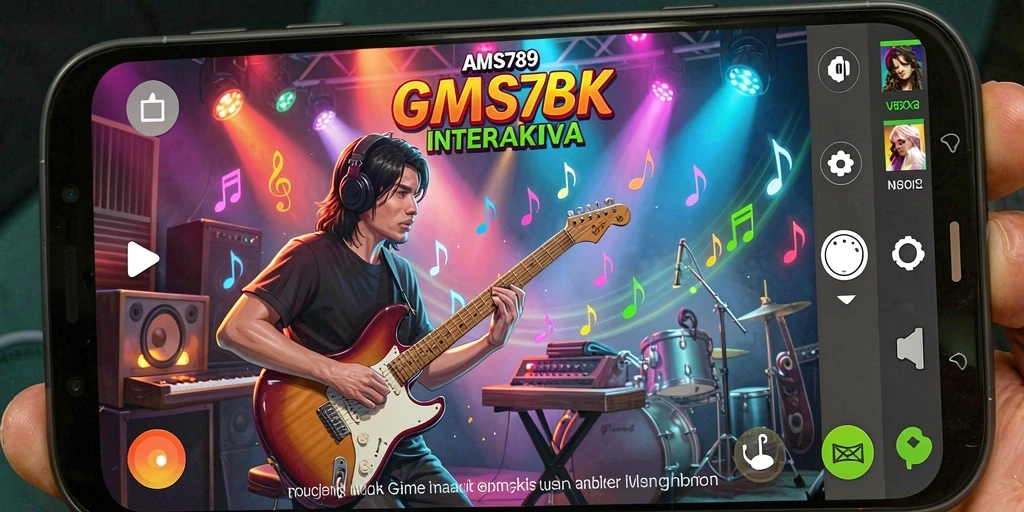 Screenshot menunjukkan sejumlah pemain bermain dan bersaing dalam game musik.