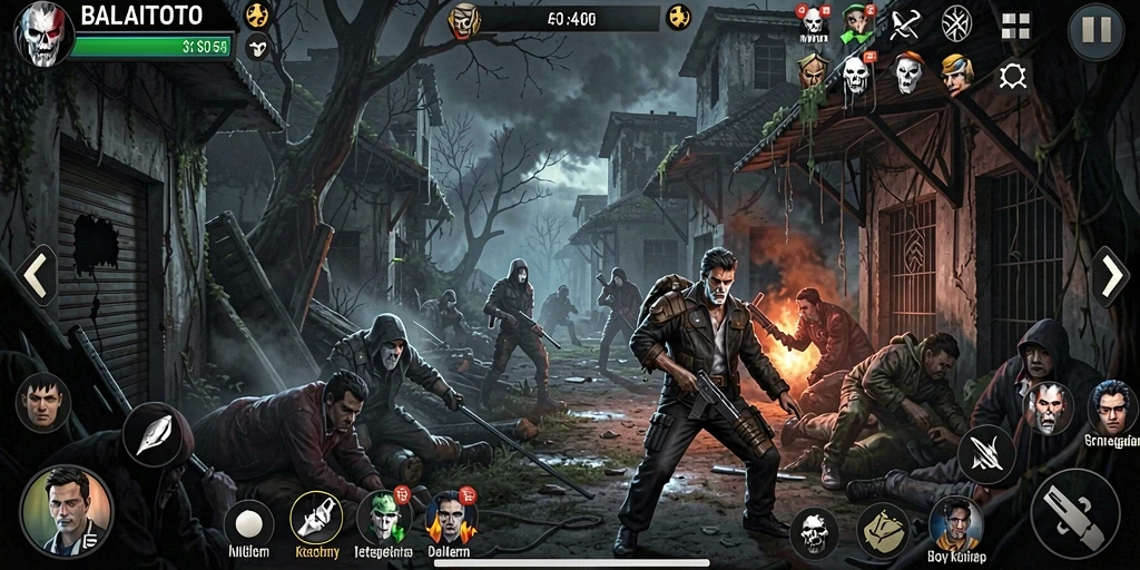 Tangkapan layar gameplay BALAITOTO menampilkan momen mencekam saat menjelajahi tempat angker.