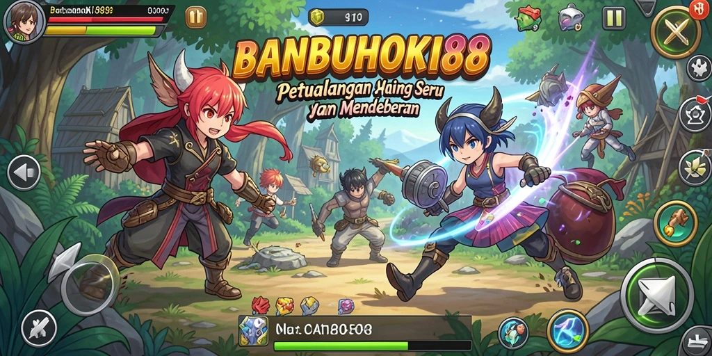 Screenshot gameplay BANBUHOKI88 dengan karakter Anime beraksi.