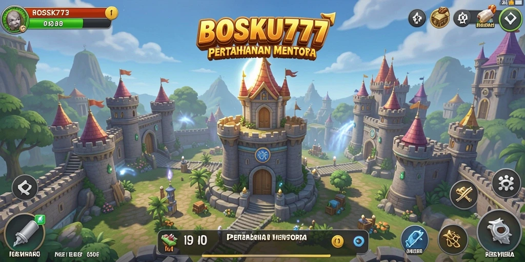 Tangkapan layar BOSKU777 menampilkan aksi seru gameplay Tower Defense.