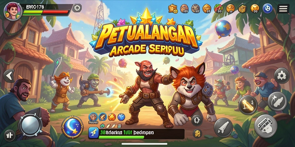 Tampilan gameplay BRO178 yang seru dan interaktif dalam suasana Arcade.