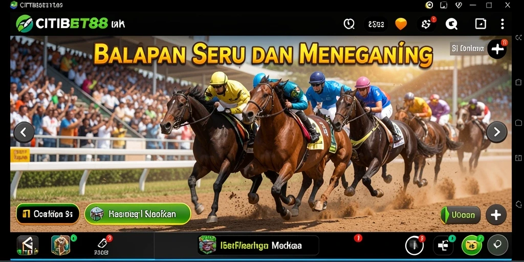 Screenshot gameplay CITIBET88 memperlihatkan balapan yang seru dan cepat