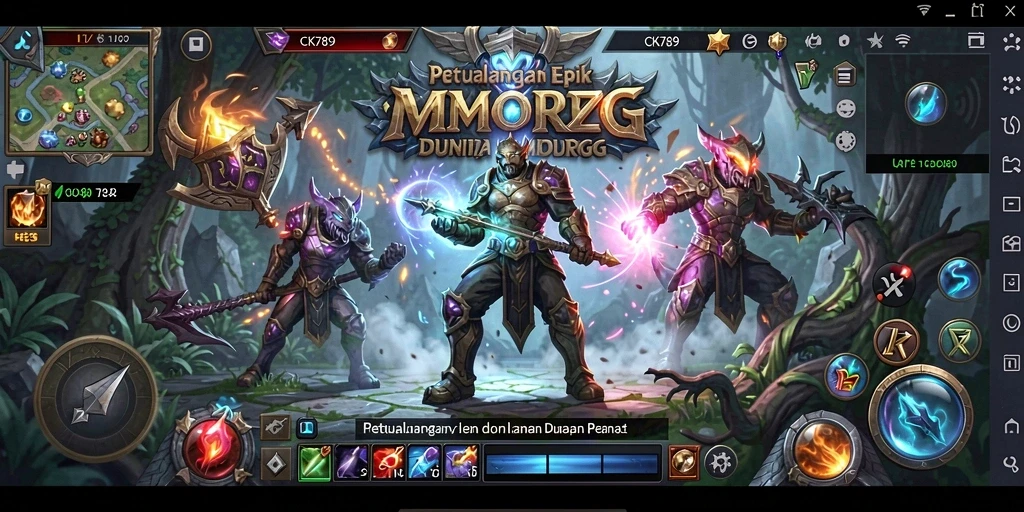 Screenshot utama CK789 menampilkan aksi seru dalam MMORPG.