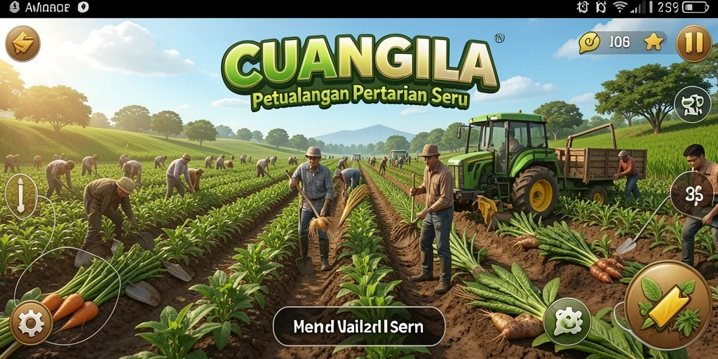 Tampilan gameplay <strong>CUANGILA</strong> yang mendebarkan di dunia pertanian.