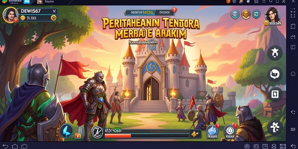 Tangkapan layar dari gameplay DEWI567 yang menampilkan strategi pertahanan menara.