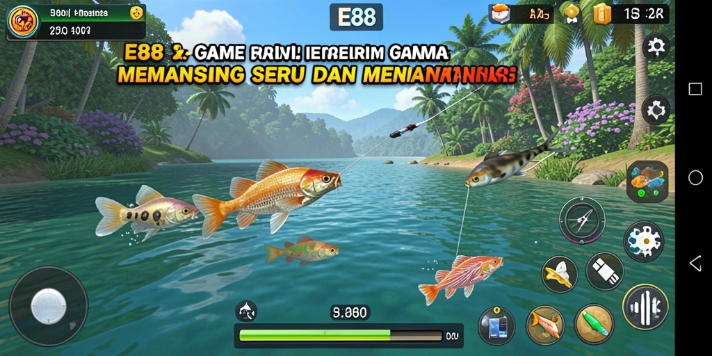 Gameplay seru menangkap ikan di laut lepas dalam E88.