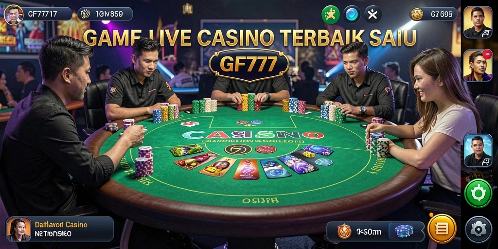 Tampilan gameplay Live Casino yang menarik dan mendebarkan di GF777.
