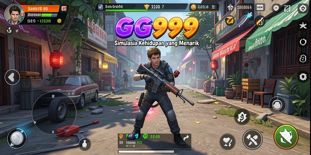 Tampilan gameplay GG999 dengan beragam aktivitas menarik.