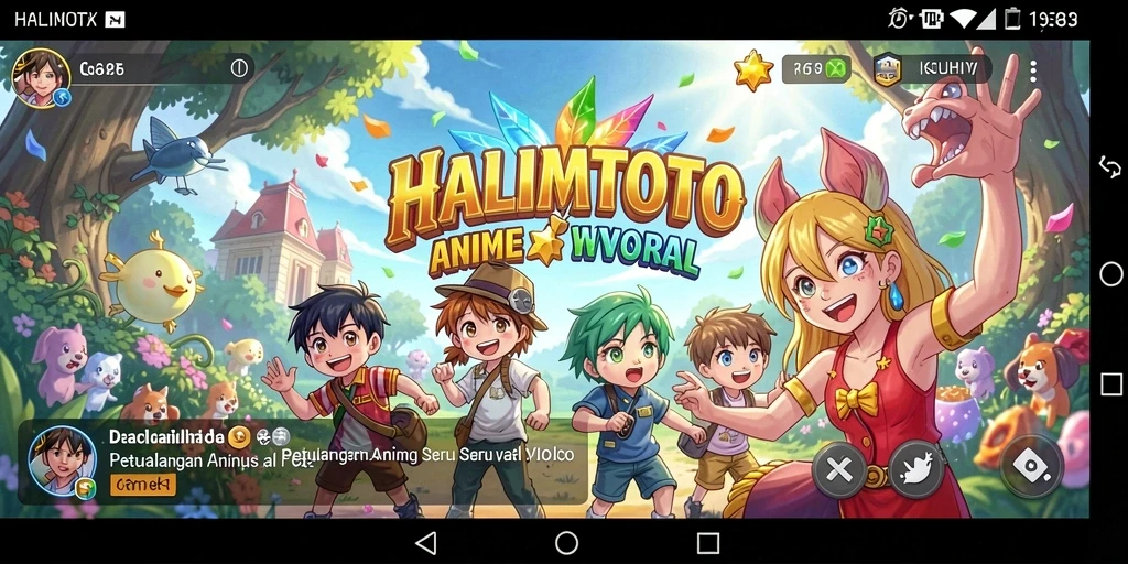 Tampilan gameplay HALIMTOTO dengan aksi seru dan karakter Anime.