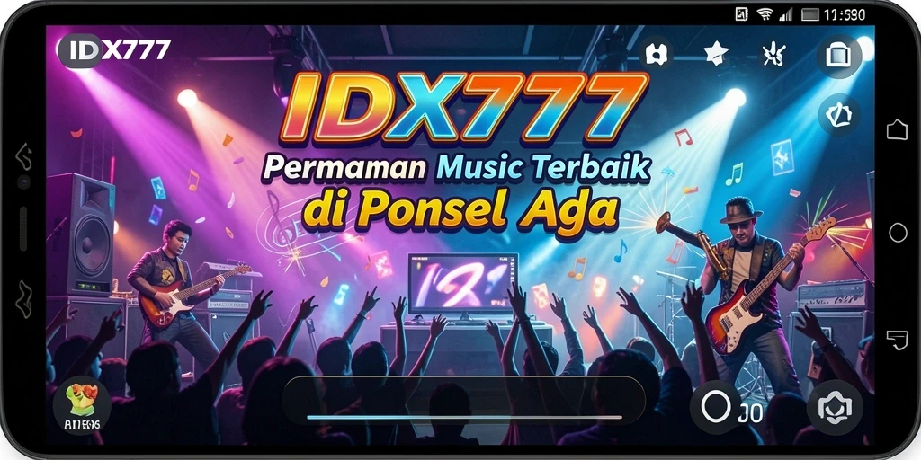 Tampilan gameplay IDX777 yang seru dan interaktif dengan alat musik.