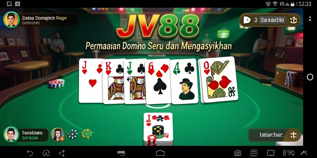 Tangkapan layar gameplay seru JV88 saat bermain Domino.