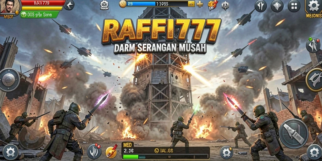 Tangkapan layar menunjukkan aksi seru dalam permainan Tower Defense RAFFI777.