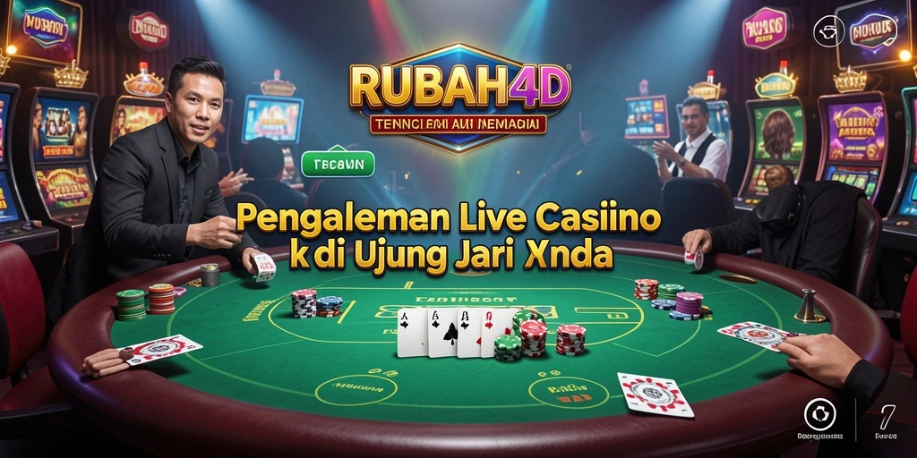 Screenshot RUBAH4D menampilkan dealer profesional di tengah permainan Live Casino.
