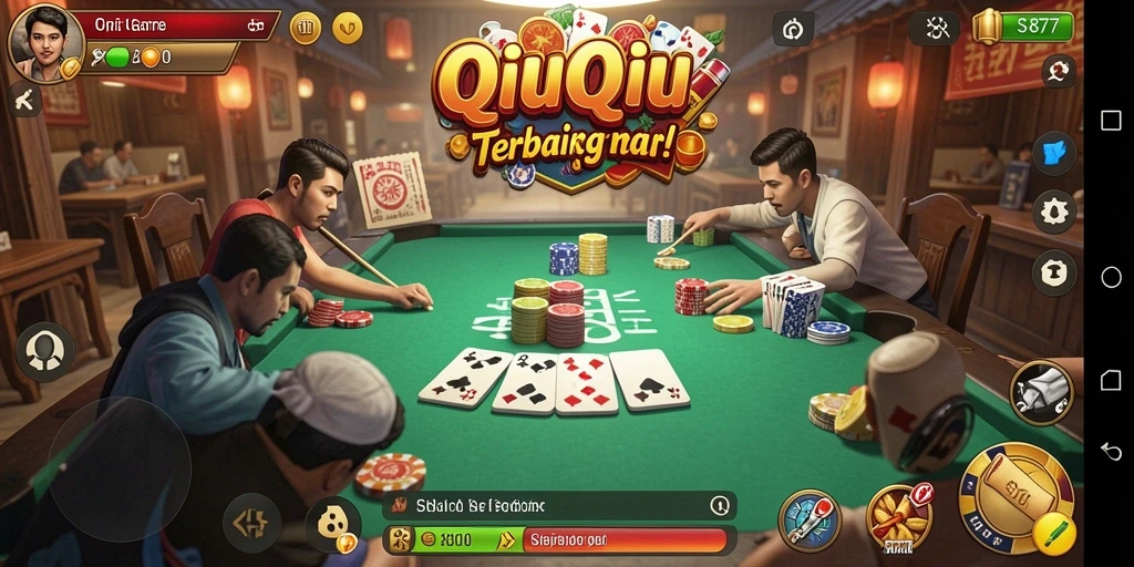 Tangkapan layar gameplay SR877 yang menunjukkan aksi QiuQiu seru.