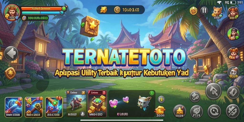 Tampilan utama aplikasi TERNATETOTO dengan fitur-fitur Utility.