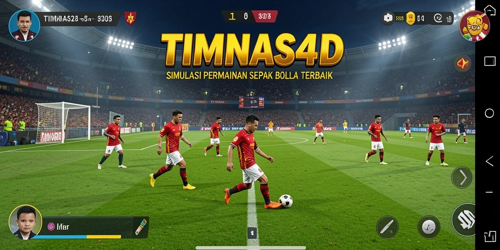 Tampilan gameplay menarik dari TIMNAS4D yang menunjukkan aksi sepak bola.