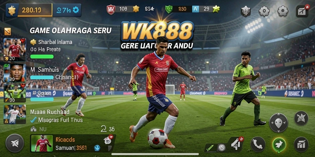 Tampilan gameplay seru dari WK888 dalam aksi olahraga.